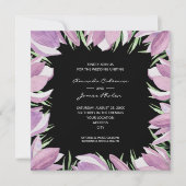 Elegante Lila Magnolias Hochzeit Einladung (Vorderseite)