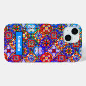 Elegante lila mexikanische Talavera-Fliesen Case-Mate iPhone Hülle (Rückseite (Horizontal))