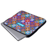 Elegante lila mexikanische Talavera-Fliesen Laptopschutzhülle (Vorne Knopf)