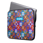 Elegante lila mexikanische Talavera-Fliesen Laptopschutzhülle (Vorderseite Links)