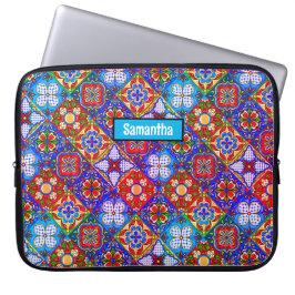 Elegante lila mexikanische Talavera-Fliesen Laptopschutzhülle