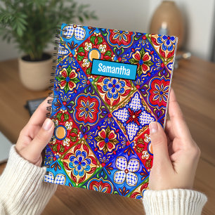 Elegante lila mexikanische Talavera-Fliesen Notizblock