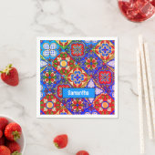 Elegante lila mexikanische Talavera-Fliesen Serviette (Beispiel)