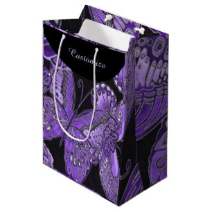Elegante lila mittlere geschenktüte