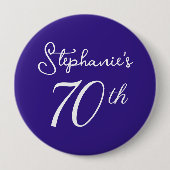 Elegante Lila Monogram 70. Geburtstagsparty Button (Vorderseite)