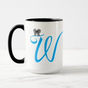 Elegante Lila Monogram Letter W Kaffeezubereitung Tasse