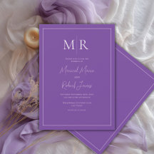 Elegante lila Monogramm-Hochzeit