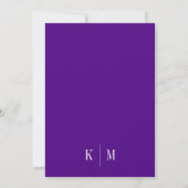 Elegante lila Monogramm-Hochzeit Einladung (Rückseite)