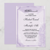 Elegante lila muslimische Hochzeit Einladung (Vorne/Hinten)