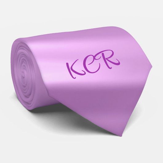 Elegante Lila Muster-Monogramm-Initialen im Swirl Krawatte (Gerollt)