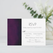 Elegante Lila Ombre Modern Wedding RSVP Card (Stehend Vorderseite)