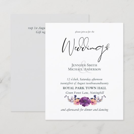 Elegante Lila Orange Hochzeit (Vorne/Hinten)