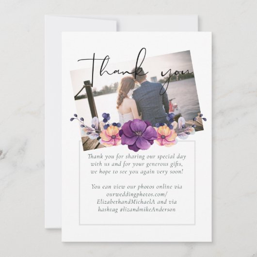 Elegante Lila Orange Hochzeit (Vorderseite)