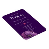 Elegante Lila Orange Hochzeit Magnet (Rechte Seite)