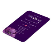 Elegante Lila Orange Hochzeit Magnet (Linke Seite)