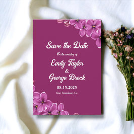 Elegante Lila Orchid Blume Boho Floral Wedding Save The Date