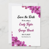 Elegante Lila Orchid-Blume Sommerblumenhochzeit Save The Date (Vorderseite)