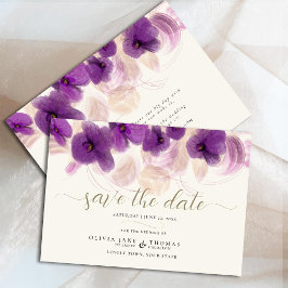 Elegante Lila Orchid Moderne Boho Stilvolle Hochze Save The Date