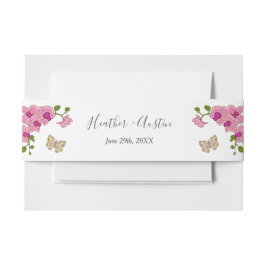 Elegante Lila Orchideen Bohemisch Hochzeit Einladungsbanderole