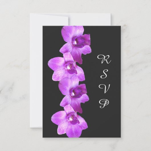 Elegante Lila Orchids RSVP-Karte RSVP Karte (Vorderseite)