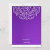 Elegante Lila Paisley-Indianereinsatzpartei Einladung (Rückseite)