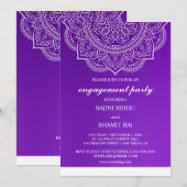 Elegante Lila Paisley-Indianereinsatzpartei Einladung (Vorne/Hinten)