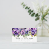 Elegante Lila Pansy Blume Business Cards Visitenkarte (Stehend Vorderseite)