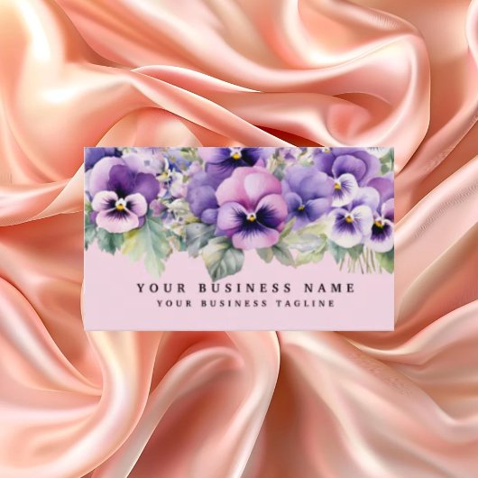 Elegante Lila Pansy Blume Business Cards Visitenkarte