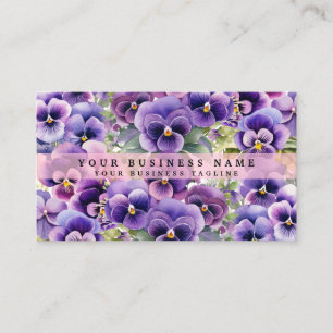 Elegante Lila Pansy Blume Business Cards Visitenkarte