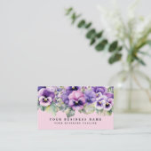 Elegante Lila Pansy Blume Business Cards Visitenkarte (Stehend Vorderseite)