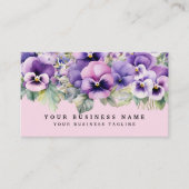 Elegante Lila Pansy Blume Business Cards Visitenkarte (Vorderseite)
