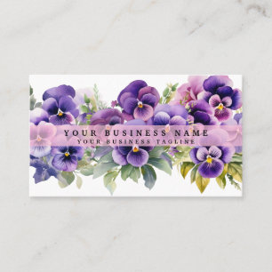 Elegante Lila Pansy Blume Business Cards Visitenkarte