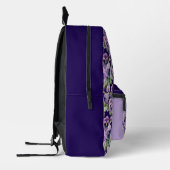 Elegante Lila Pansy Stiefmütterchen Bedruckter Rucksack (Links)