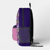 Elegante Lila Pansy Stiefmütterchen Bedruckter Rucksack (Rechts)