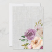 Elegante Lila Peach Rose Leinwand Texturiert Ankündigung (Rückseite)