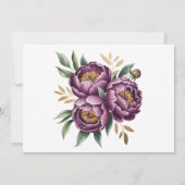 Elegante Lila Peonies Wedding RSVP Card Einladung (Rückseite)