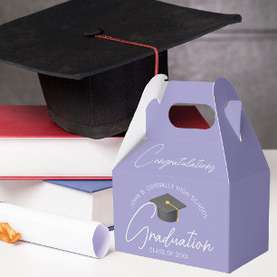 Elegante lila personalisierte Abschlussfeier Geschenkschachtel