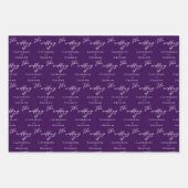 Elegante Lila Personalisierte Hochzeit Geschenkpapier Set (Vorderseite 2)