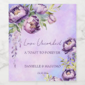 Elegante, lila Pfingstpöne Weinetikett (Einzelnes Label)