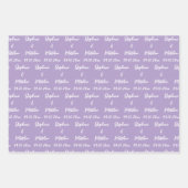 Elegante Lila Pflaumenbräune Geschenkpapier Set (Vorderseite 3)