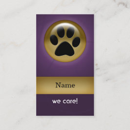 elegante lila Pfotendruckkunst Haustierpflege Visi Visitenkarte