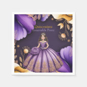 Elegante Lila Quinceañera Serviette (Vorderseite)