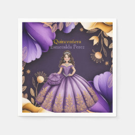 Elegante Lila Quinceañera Serviette