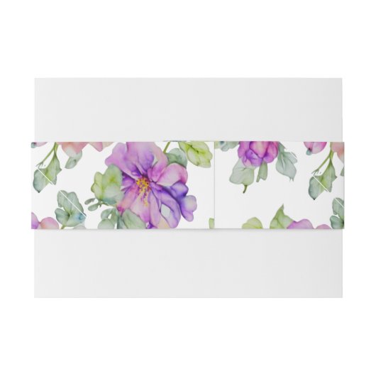 Elegante, lila rosa Aquarelltöne Einladungsbanderole (Rückseitenbeispiel)