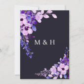 Elegante Lila Rosa Blume Einladung Hochzeit (Rückseite)