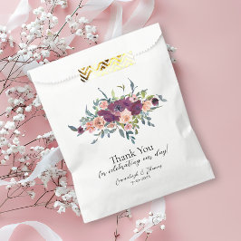 Elegante Lila rosa Blumenbouquet Wedding Geschenktütchen