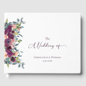Elegante, Lila Rosa-Charme-Blumenhochzeit Gästebuch (Vorderseite)