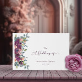 Elegante, Lila Rosa-Charme-Blumenhochzeit Gästebuch