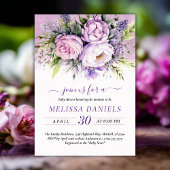 Elegante Lila & Rosa Garden Blume Kinderdusche Einladung