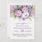 Elegante Lila & Rosa Garden Blume Kinderdusche Einladung (Vorderseite)